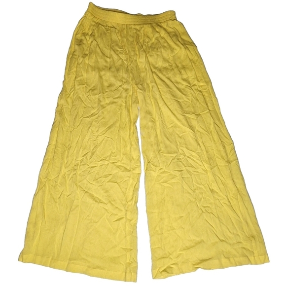 NEW Lagence Nikita Wide Leg Crepe Pants in Light Maiz Yellow SZ XL - Picture 2 of 8